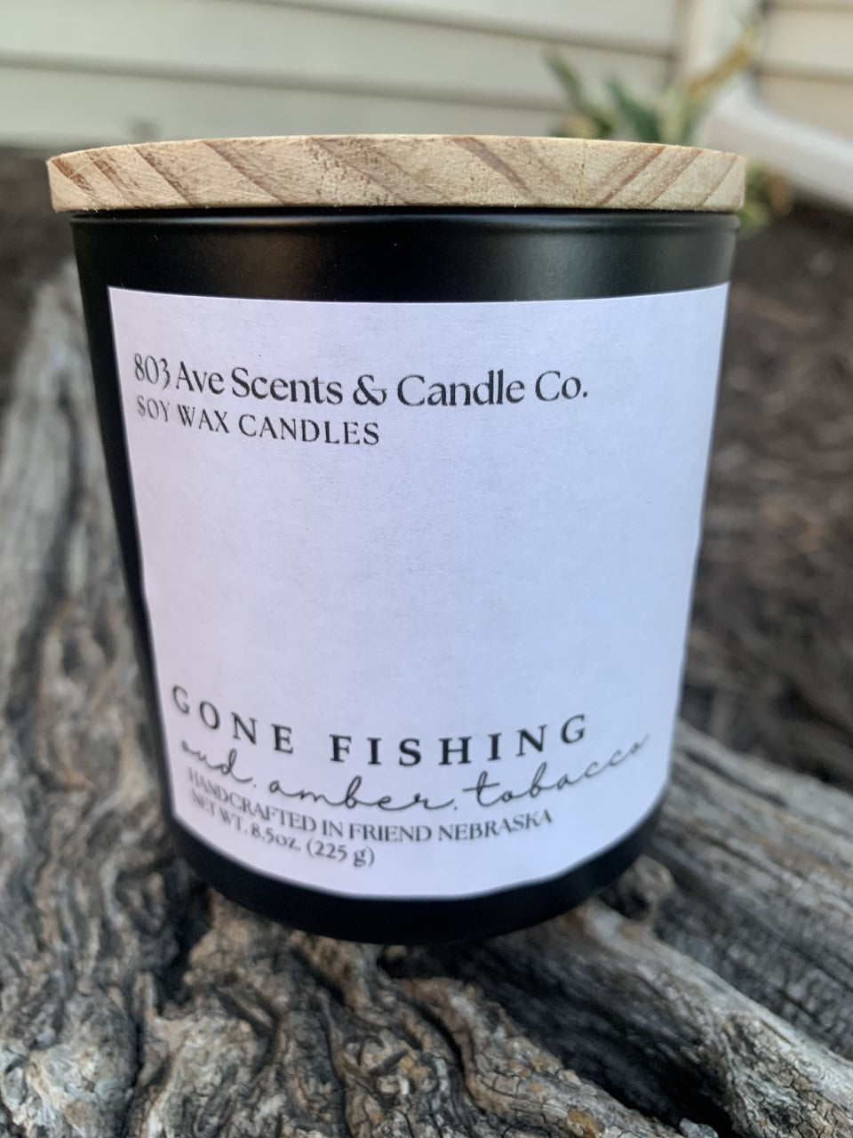 Gone Fishing Candle (32oz) Lake Trees Scented Soy